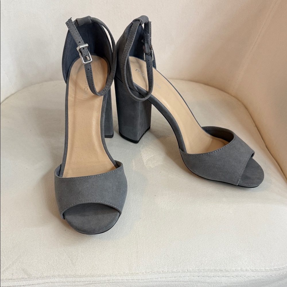 Maurices Charcoal Block Heel Sandals -Never Worn